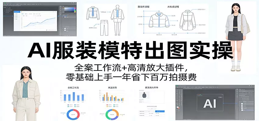 AI服装模特出图实操：全案工作流+ 高清放大插件，零基础上手一年省下百万拍摄费