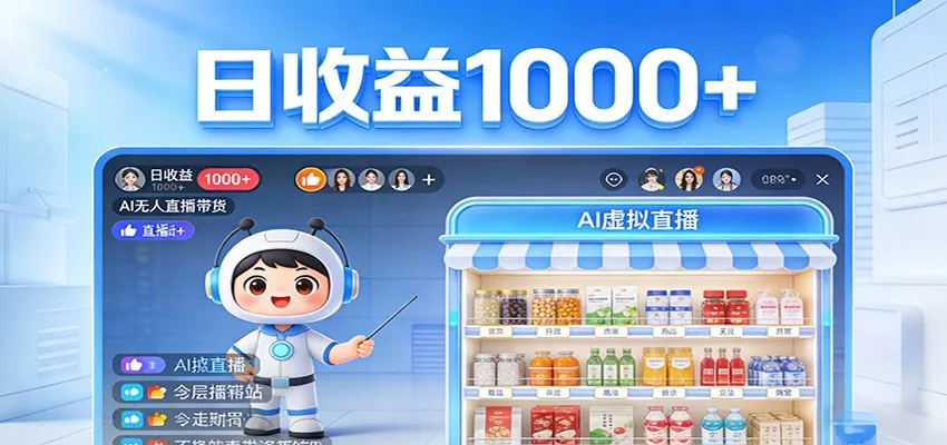 不用露脸不用说话，24小时自动卖货赚钱，全天自动直播，收益看得见