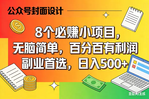 （17911期）8个必赚米的小项目，百分百有利润，无脑简单，副业首选，日入500+