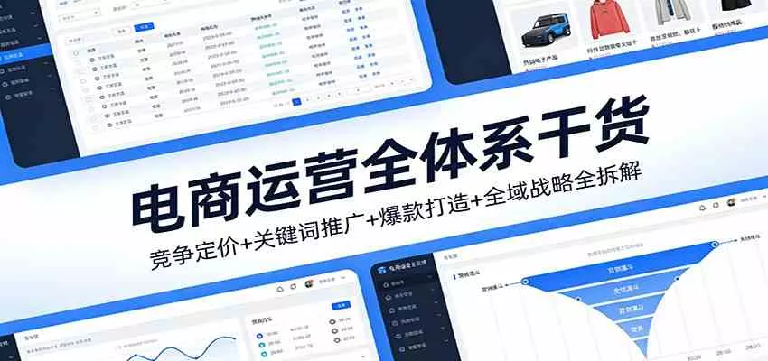 电商运营全体系干货，竞争定价+关键词推广+爆款打造+全域战略全拆解