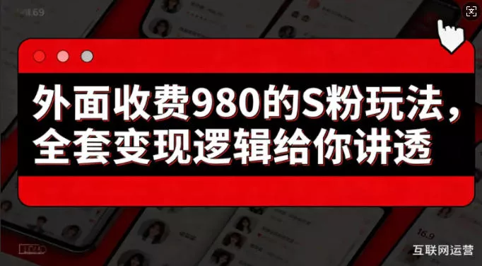 外面收费980的S粉玩法，全套变现逻辑给你讲透