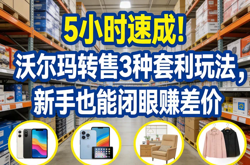 5小时速成！沃尔玛转售3种套利玩法，新手也能闭眼賺差价