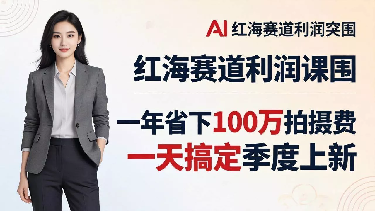 （17884期）服装老板AI模特图课：一年省下100万拍摄费，一天搞定季度上新，红海赛道利润突围