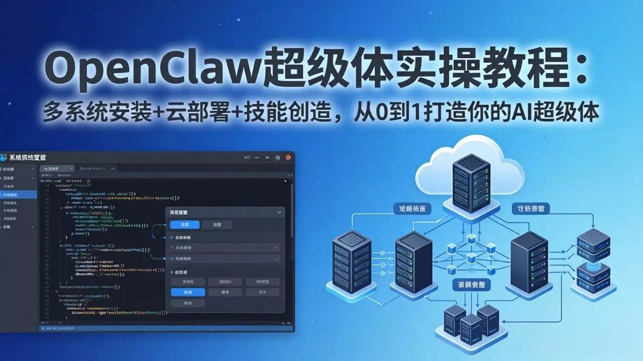 (17603期)OpenClaw-小龙虾 超级体实操教程:多系统安装+云部署+技能创造,从0到1打造你的AI超级体 (17603期)OpenClaw-小龙虾 超级体实操教程:多系统安装+云部署+技能创造,从0到1打造你的AI超级体
