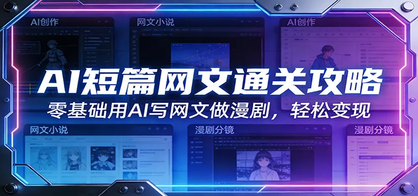 AI短篇网文通关攻略：零基础用AI写网文做漫剧，轻松变现