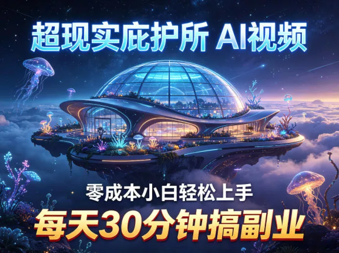 超现实庇护所AI视频项目拆解,零成本小白轻松上手,每天30分钟搞副业 超现实庇护所AI视频项目拆解,零成本小白轻松上手,每天30分钟搞副业