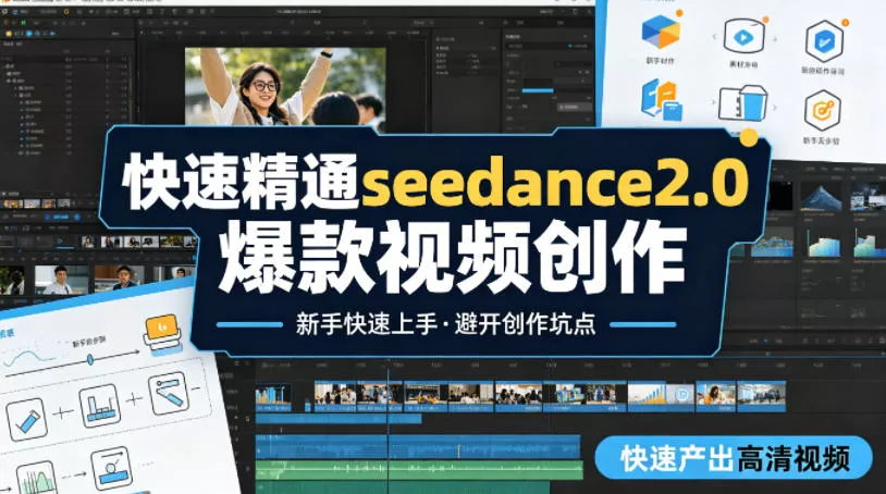 快速精通seedance2.0爆款视频创作，快速产出高清视频，避开大量创作坑点，新手也能快速上手