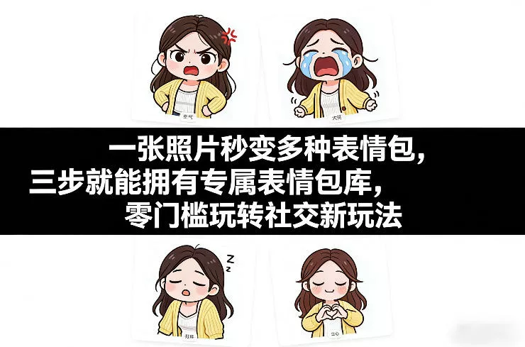 一张照片秒变多种表情包，三步就能拥有专属表情包库，零门槛玩转社交新玩法【文档】