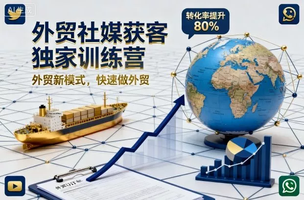 外贸社媒获客独家训练营，外贸新模式，快速做外贸（更新26年3月）