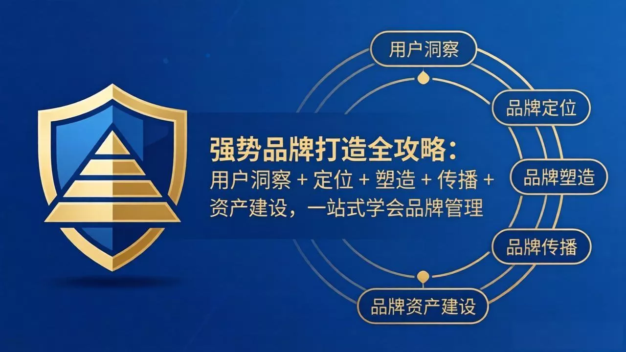 强势品牌打造全攻略：用户洞察 + 定位 + 塑造 + 传播 + 资产建设，一站式学会品牌管理