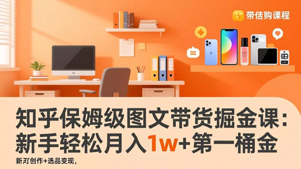 知乎保姆级图文带货掘金课：账号打造+爆文创作+选品变现，新手轻松月入1w+第一桶金