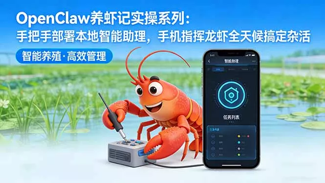 OpenClaw养虾记实操系列-更新：手把手部署本地智能助理，手机指挥龙虾全天候搞定杂活
