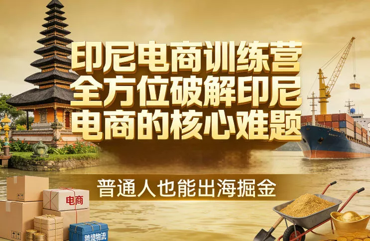 印尼电商训练营，全方位破解印尼电商的核心难题，普通人也能出海掘金