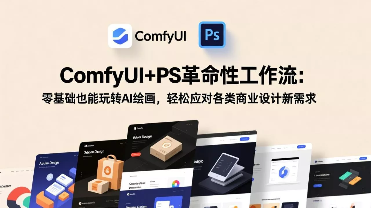 ComfyUI+PS革命性工作流：零基础也能玩转AI绘画，轻松应对各类商业设计新需求