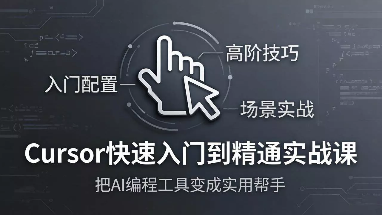（17794期）Cursor快速入门到精通实战课：入门配置+高阶技巧+场景实战，把AI编程工具变成实用帮手