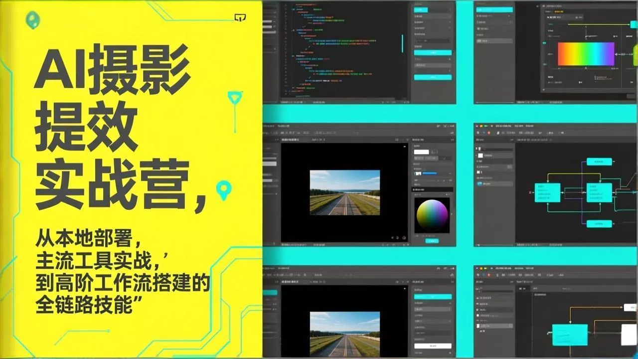 AI+摄影提效实战营,从本地部署,主流工具实战,到高阶工作流搭建的全链路技能