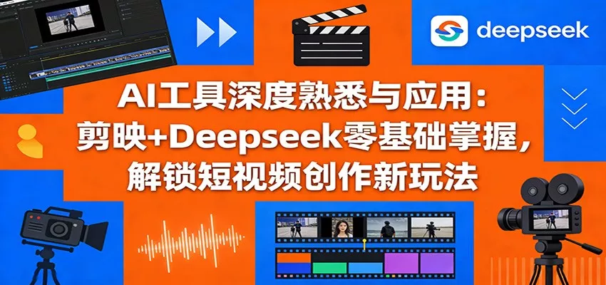 AI工具深度熟悉与应用：剪映+Deepseek零基础掌握，解锁短视频创作新玩法