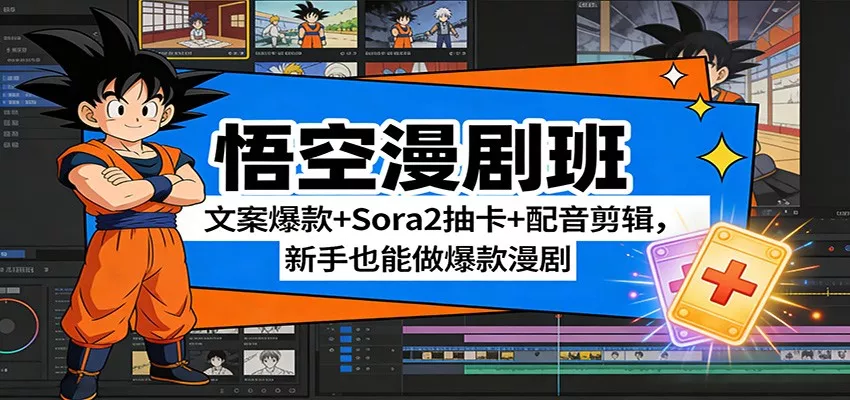 悟空漫剧班:文案爆款+Sora2抽卡+配音剪辑,新手也能做爆款漫剧 悟空漫剧班:文案爆款+Sora2抽卡+配音剪辑,新手也能做爆款漫剧