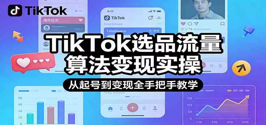TikTok选品流量算法变现实操，从起号到变现全手把手教学
