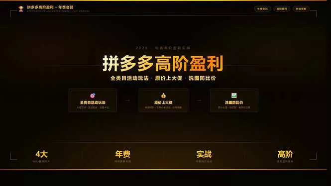 拼多多高阶盈利年费会员(更新3月31