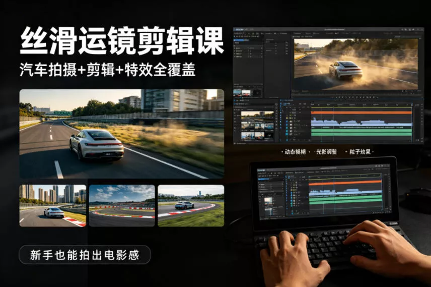 大叔丝滑运镜剪辑课,汽车拍摄+剪辑+特效全覆盖,新手也能拍出电影感 大叔丝滑运镜剪辑课,汽车拍摄+剪辑+特效全覆盖,新手也能拍出电影感