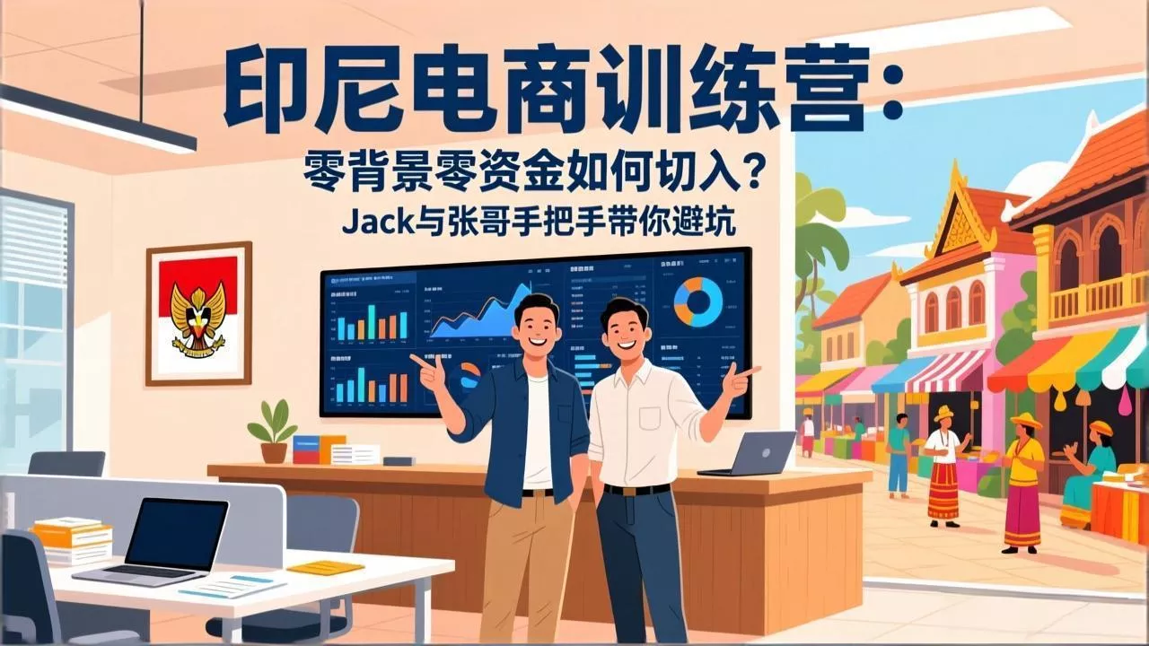 印尼电商训练营：零背景零资金如何切入？Jack与张哥手把手带你避坑