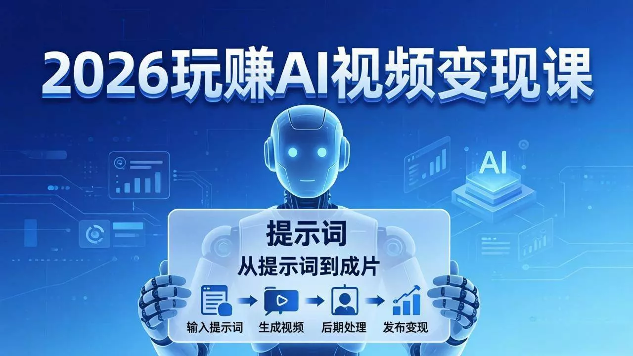 （17827期）2026玩赚AI视频变现课：掌握 AI 视频全流程技能，从提示词到成片高效产出
