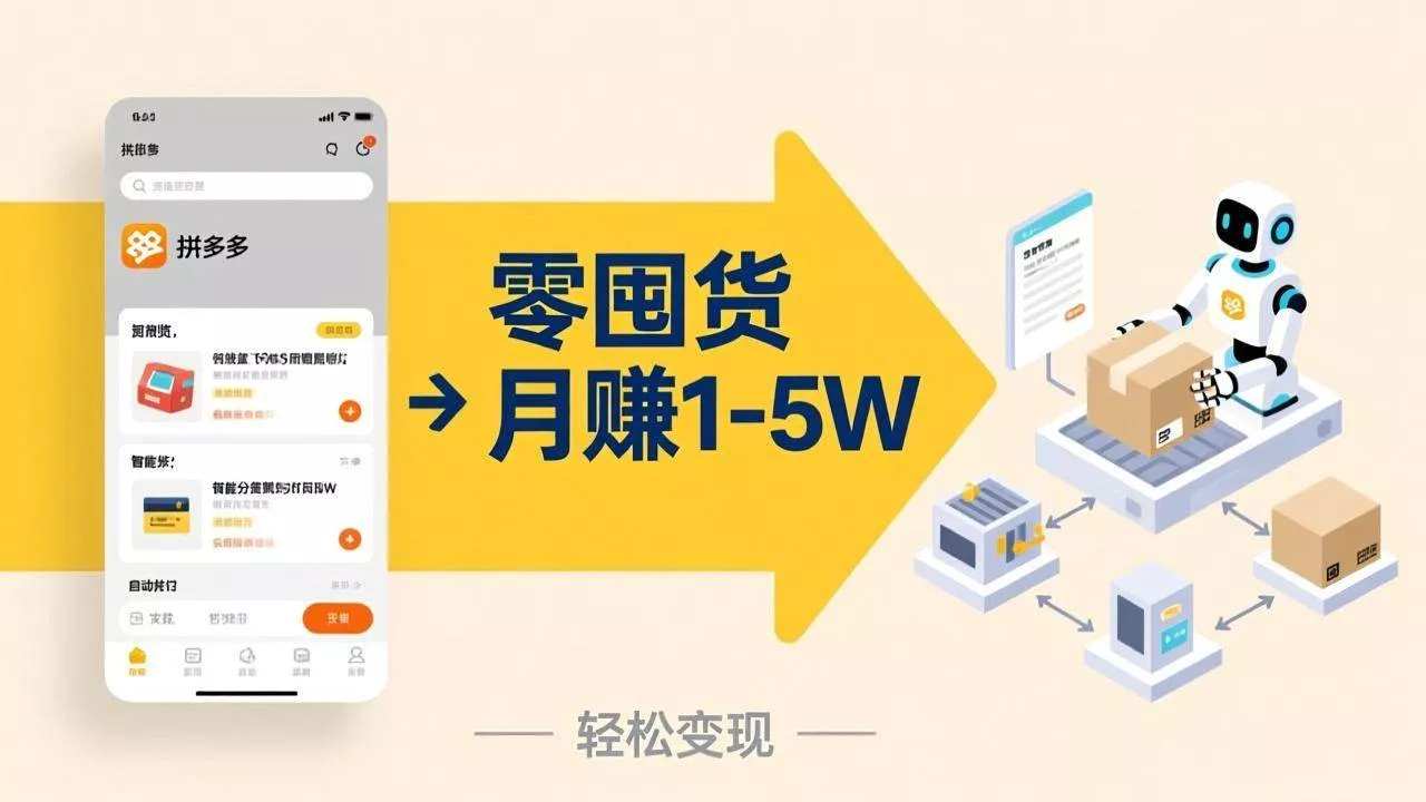 （17490期）不用囤货不用跑单！拼多多虚拟玩法，机器人管理发货和客服，帮你月赚 1-5W