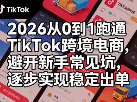 2026从0到1跑通TikTok跨境电商,避开新手常见坑,逐步实现稳定出单(更新0414)