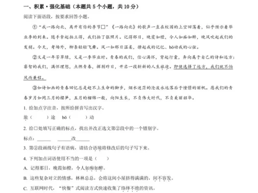 2024年黑龙江省绥化市中考语文真题（含答案）