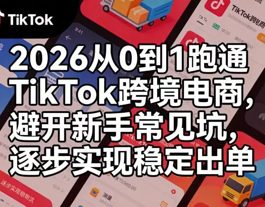 2026从0到1跑通TikTok跨境电商，避开新手常见坑，逐步实现稳定出单(更新0414)