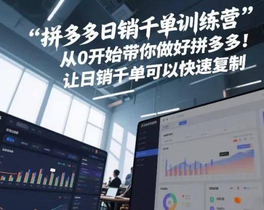 拼多多日销千单训练营，从0开始带你做好拼多多，让日销千单可以快速复制(更新26年2月)