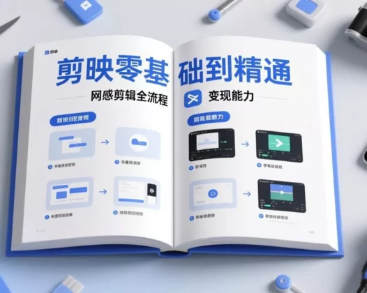 剪映零基础也能快速上手，从入门到精通掌握网感剪辑全流程，掌握能直接变现的剪辑能力